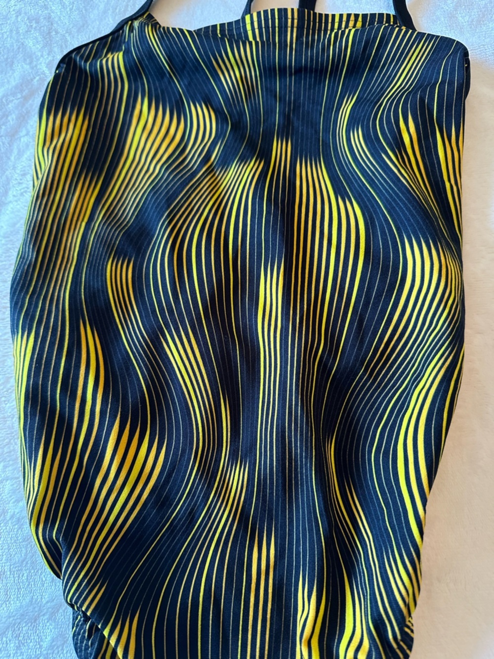 NWT Speedo Endurance+ Women's One-Piece Swimsuit - Black & Yellow Size 30 - Picture 9 of 10